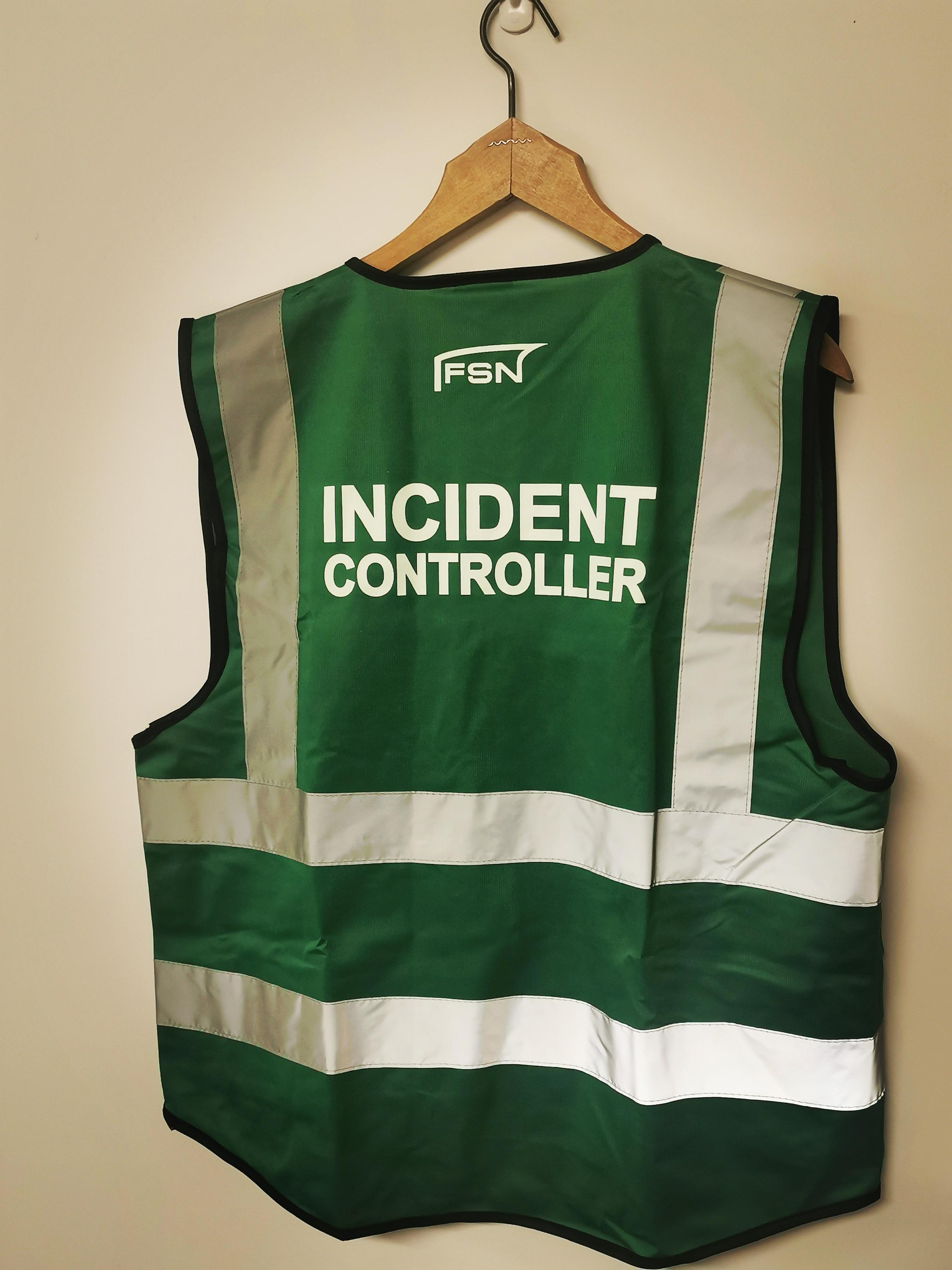 Green Hi-Vis Incident Controller Vest, FSN